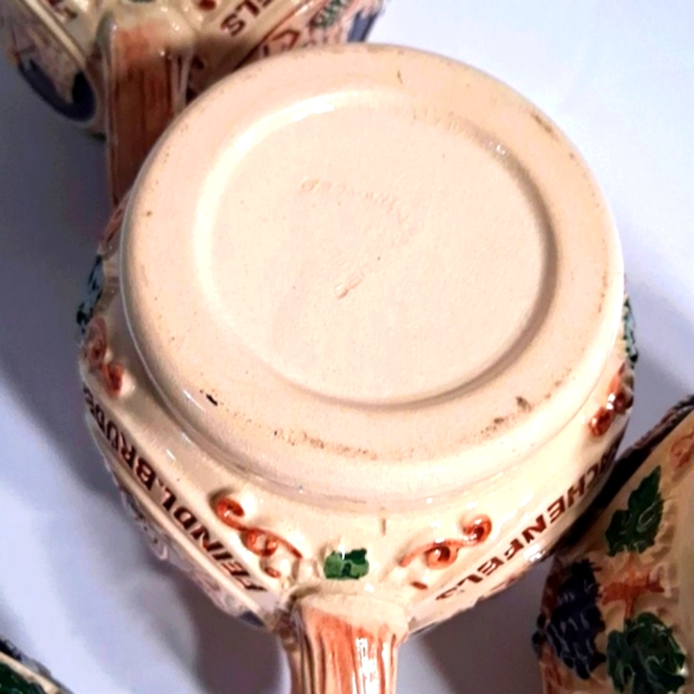 Vintage Gertz Rumtopf Set of 4 Mugs, Castle Stoneware, Germany 1950's - Picture 8 of 8